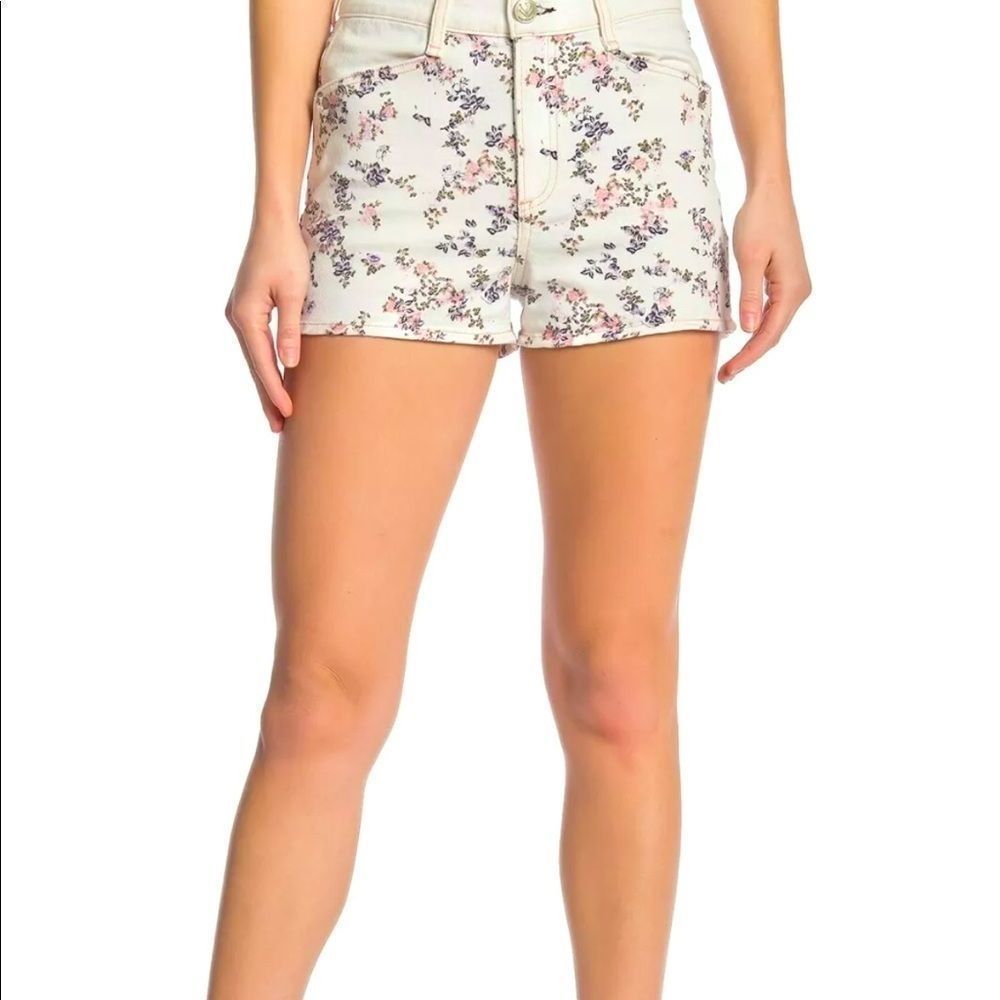 Rag & bone Ellie floral denim shorts white sz27